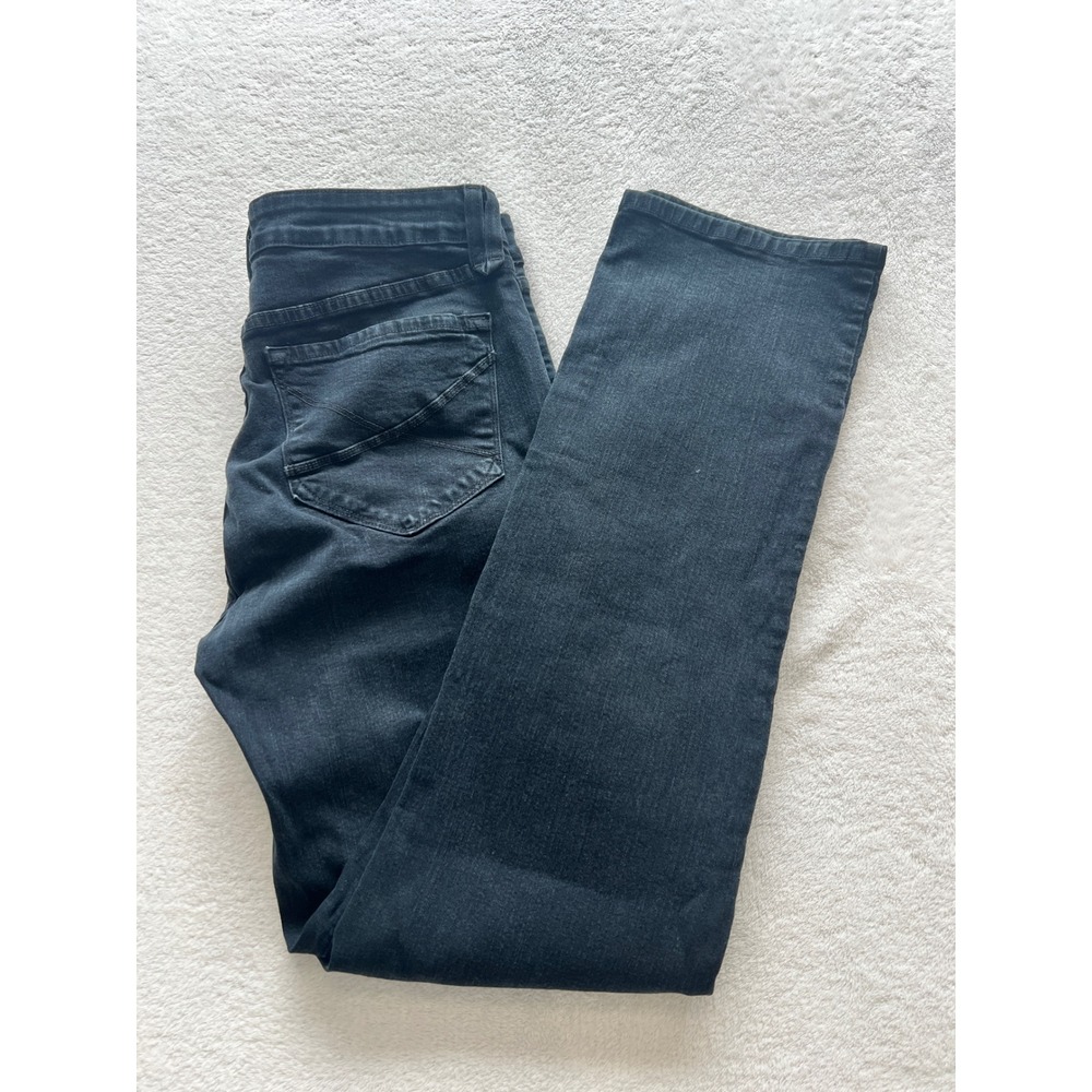 NYDJ Women's Jeans Size 12 Straight Leg Dark Wash Blue Stretch Made in USA